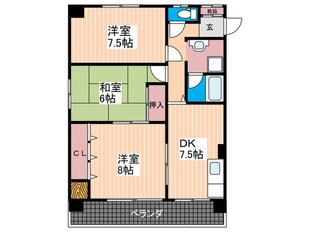 河原マンションの物件間取画像